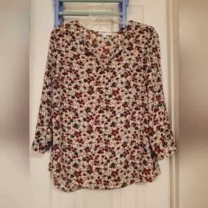 Black Floral Women's Blouse